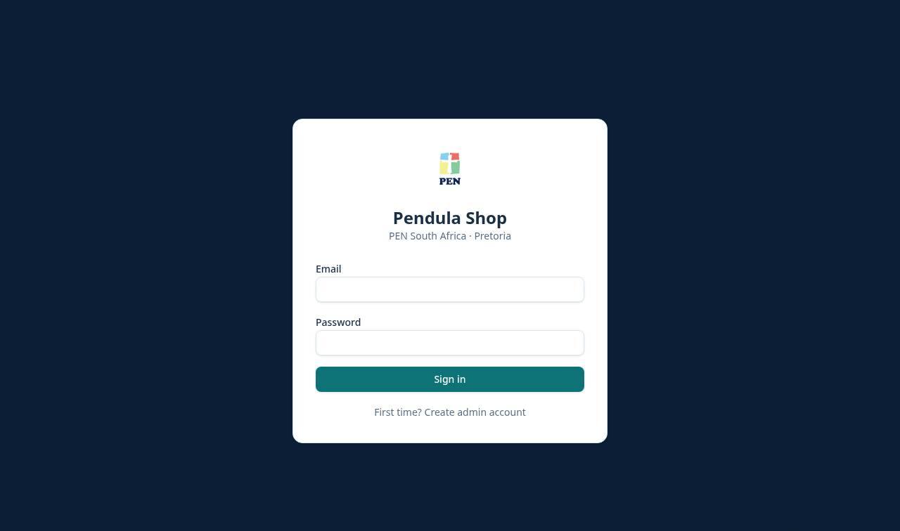 Screenshot of the Pendula Shop web application built by Nhluvuko Tech